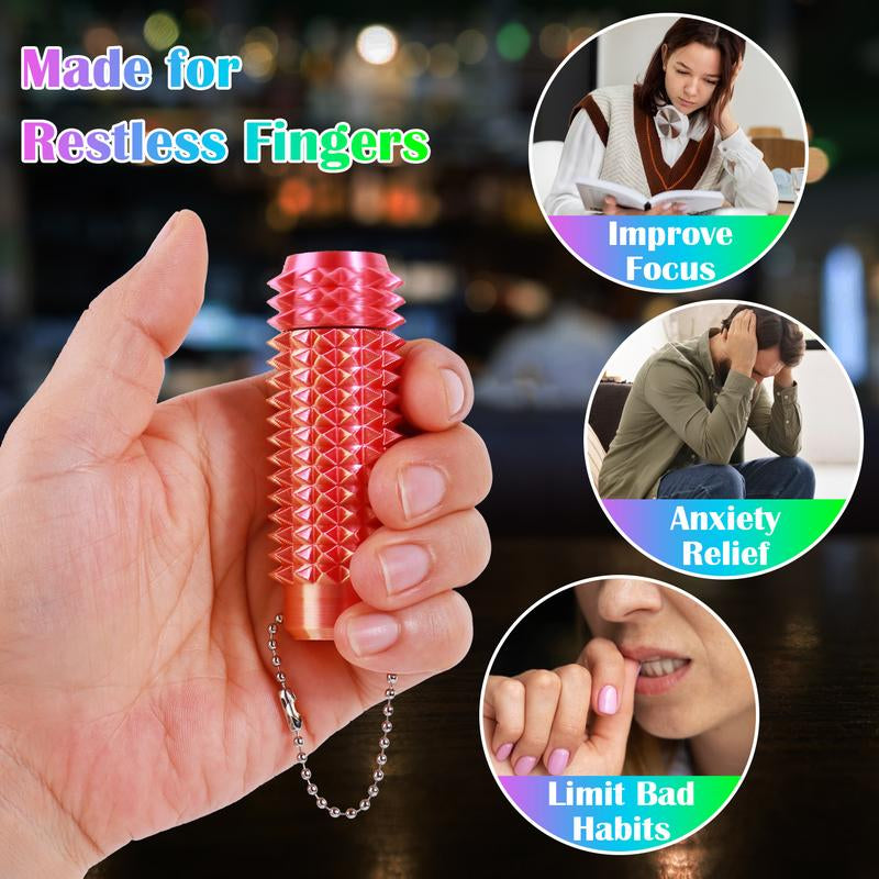 Pain Stim Fidget, Pocket Mini Fidget Toy for Adults,3D Printed Venting Key Pendant, Spiky Grippie Stim Keychain for Anxiety Relief, Positive, Rotate Adults Spiky Sensory Toys， Novelty Gifts for Friends