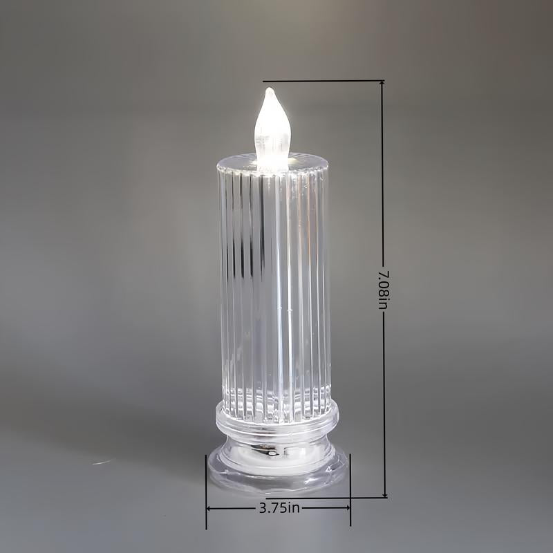 4-Piece Set Creative Refractive Diamond LED Electronic Candle Lights Perfect for Living Rooms, Bedrooms, Bars, Weddings, Christmas Decorations, Birthdays, Parties Ideal for Family Gatherings Dining Table Centerpiece Decoration