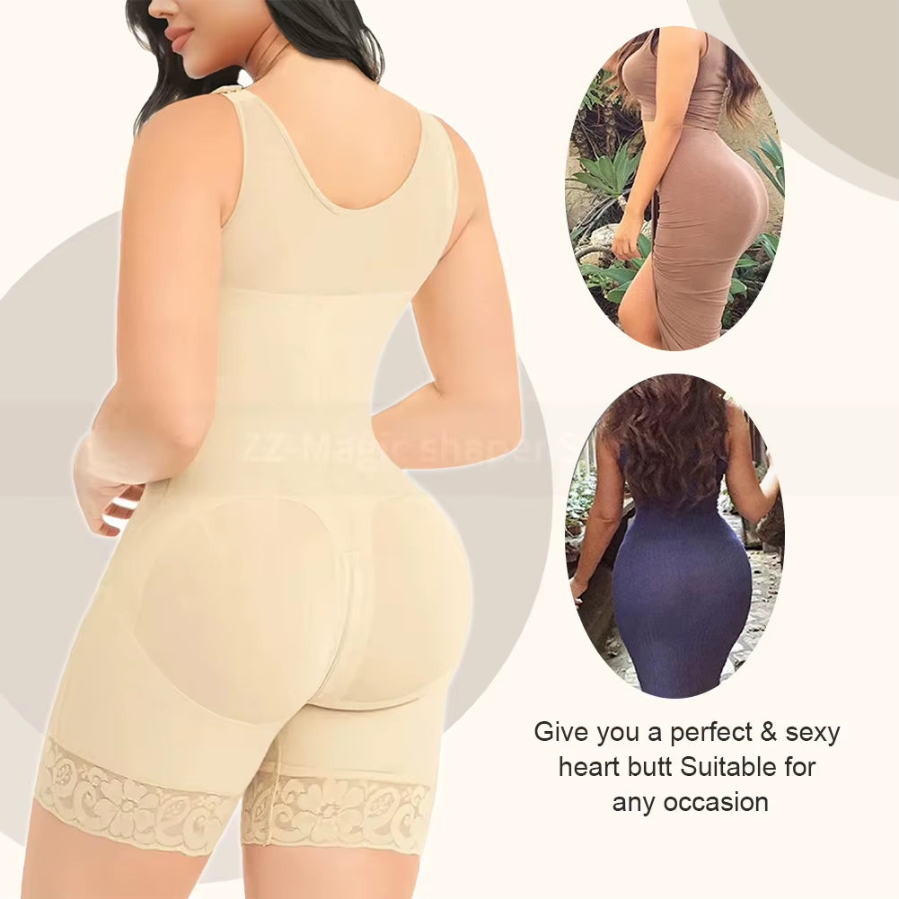 Fajas Colombian Shapewear for Women Post-Surgery BBL Girdle Waist Trainer Full Body Compression Flat Tummy Hourglass Shaper