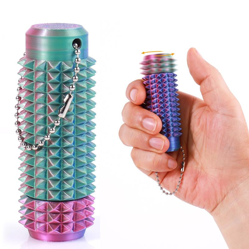 Pain Stim Fidget, Pocket Mini Fidget Toy for Adults,3D Printed Venting Key Pendant, Spiky Grippie Stim Keychain for Anxiety Relief, Positive, Rotate Adults Spiky Sensory Toys， Novelty Gifts for Friends