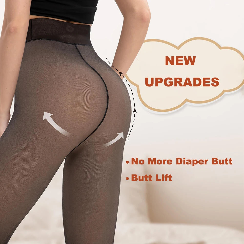 Winter Ready High Elasticity Fleece Lined Compression Leggings for Women - Slimming, Warm, and Versatile Base Layer