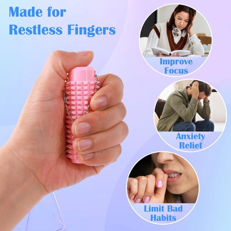 Pain Stim Fidget, Pocket Mini Fidget Toy for Adults,3D Printed Venting Key Pendant, Spiky Grippie Stim Keychain for Anxiety Relief, Positive, Rotate Adults Spiky Sensory Toys， Novelty Gifts for Friends